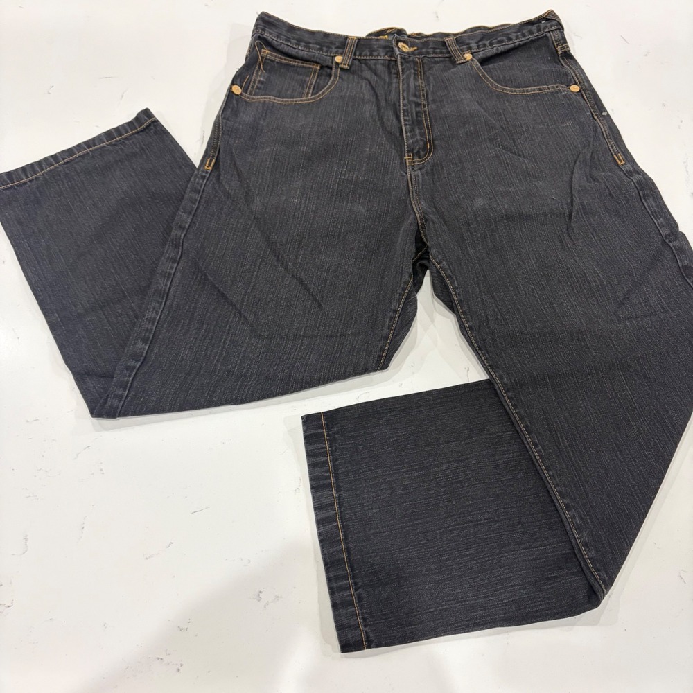 Marq 75 Mens Black Denim Jeans King Tut Pharaoh Embroidered Size 40 Streetwear